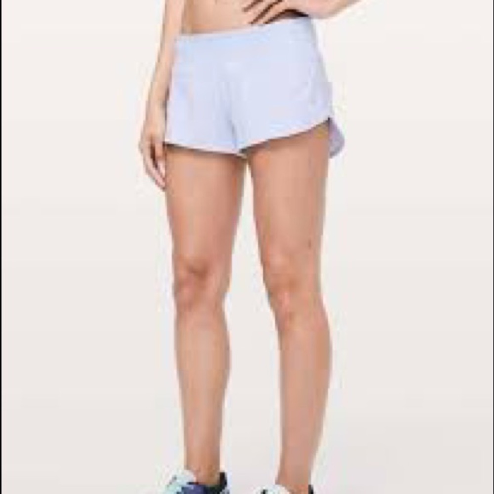 Size 2, 2.5” light blue Speed Up Lululemon Shorts